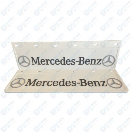 Kit 2 Faldillas Delanteras Blancas De Caucho Logo MERCEDES-BENZ